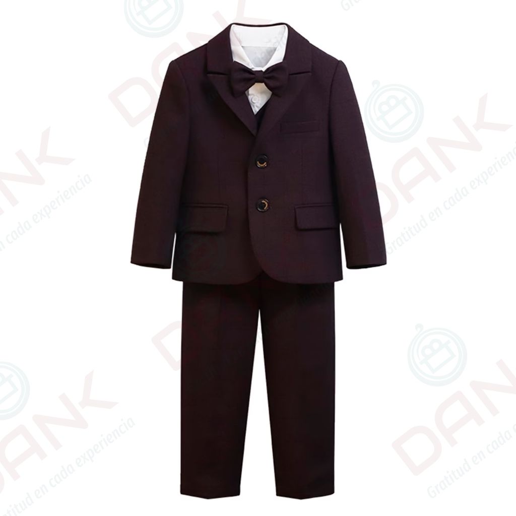 Traje de Niño 5 Piezas Color Vino - Imagen 5