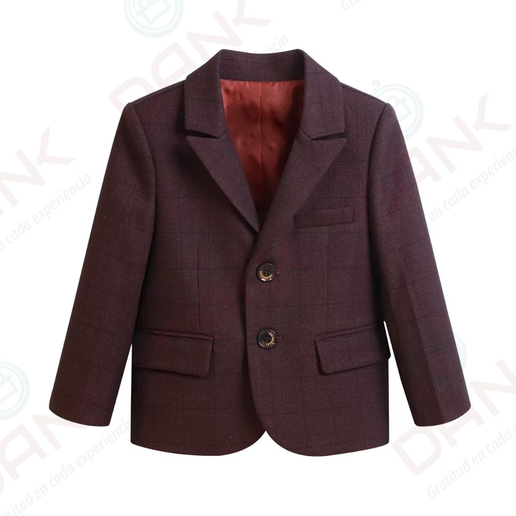 Traje de Niño 5 Piezas Color Vino - Imagen 7